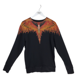 COTTON LONG SLEEVE MEN SWEATER BLACK ORANGE X SMALL