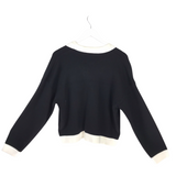 MARC NEW YORK NWT$78 LONG SLEEVE CARDIGAN BLACK WHITE LARGE