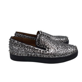 CHRISTIAN LOUBOUTIN PIK BOAT SPIKE SLIP-ON SNEAKER LUXE SHOES GREY 41