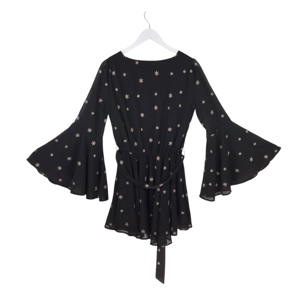 LOVERS+FRIENDS LONG SLEEVE DRESS BLACK GOLD SMALL