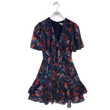 HARLYN FLARE SHORT SLEEVE DRESS BLUE CORAL XS