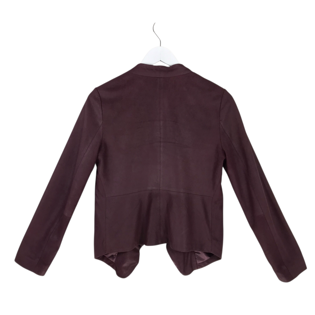 BB DAKOTA CROP LONG SLEEVE BLAZER MAROON SMALL