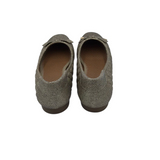 WHITE MOUNTAIN GLITTER QUILTED FLAT SHOES GOLD 8M