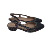 BCBG TWEED SLINGBACK SHOES BLACK RED 5