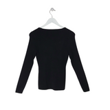 WHITE HOUSE BLACK MARKET NWT CUT OUT LONG SLEEVE TOP BLACK SMALL