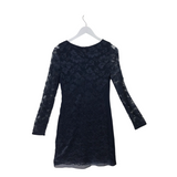 DIANE VON FURSTENBERG LACE LONG SLEEVE DESIGNER DRESS NAVY 4