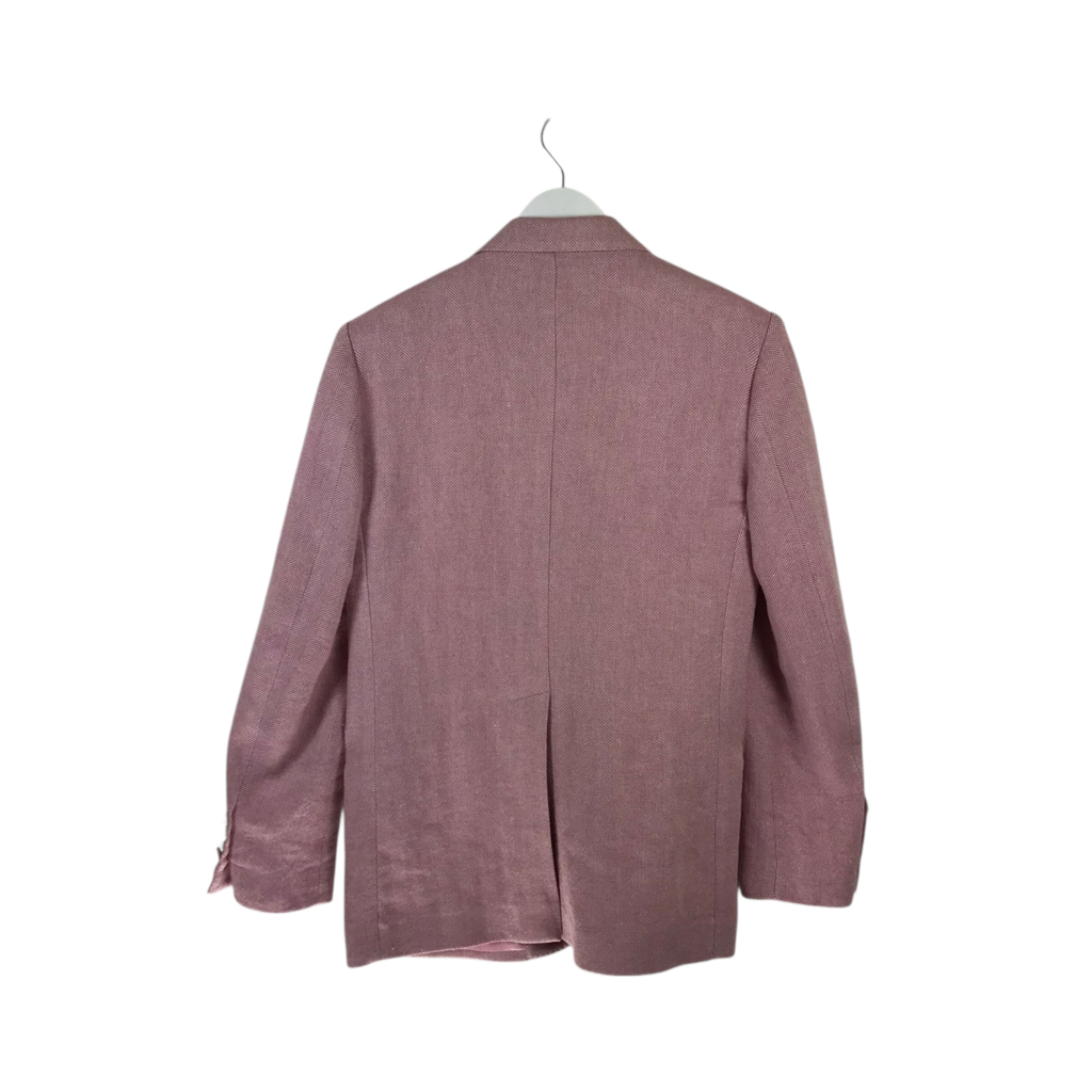 BRANDON MAXWELL RET$2408 LINEN/WOOL BLEND DESIGNER BLAZER PINK 2