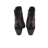 RET$120 RHINESTONE ANKLE ZIP BOOTS BLACK PINK 5