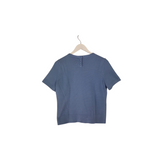 TALBOTS SHORT SLEEVE KNIT SWEATER BLUE MEDIUM P