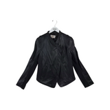 LAUNDRY BY SHELLI SEGAL LEATHER ZIP LS JACKET BLACK LARGE