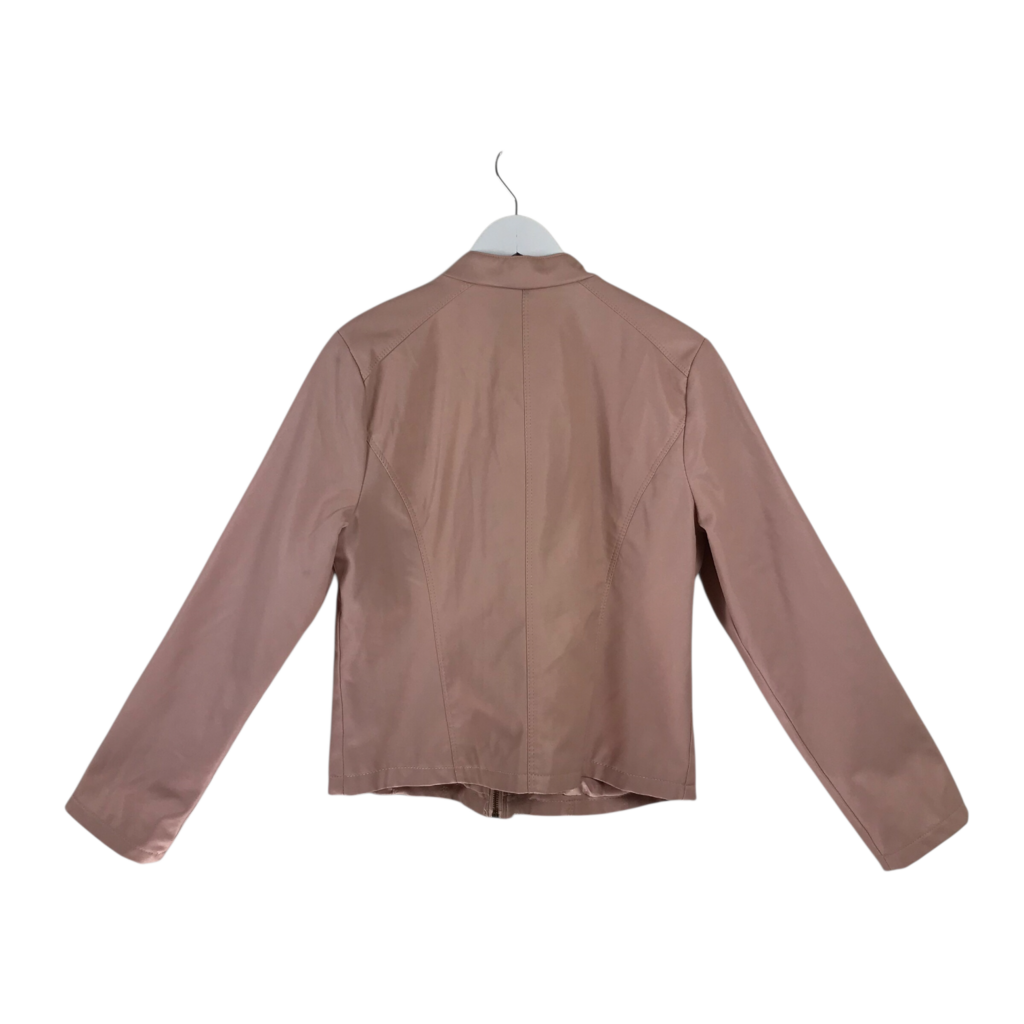 NWT$100 FAUX LEATHER ZIP JACKET BLUSH XLARGE