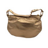 COACH METALLIC LEATHER SHOUDLER HANDBAG BRONZE