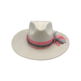 FELT WESTERN HAT CREAM PINK SMALL