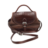 BRIGHTON LEATHER SATCHEL HANDBAG BROWN