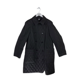 BURBERRY RET$990 TYTHING DIAMOND QUILTED DOUBLE-BREASTED LUXE COAT BLAC MEDIUM