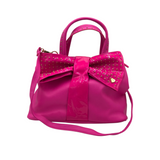 BETSEY JOHNSON SATCHEL BOW STUDS HANDBAG PINK