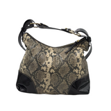 DOONEY & BOURKE SNAKE PRINT SHOULDER HANDBAG BLACK TAUPE