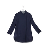 AKRIS PUNTO WOOL LONG SLEEVE DESIGNER JACKET NAVY 10