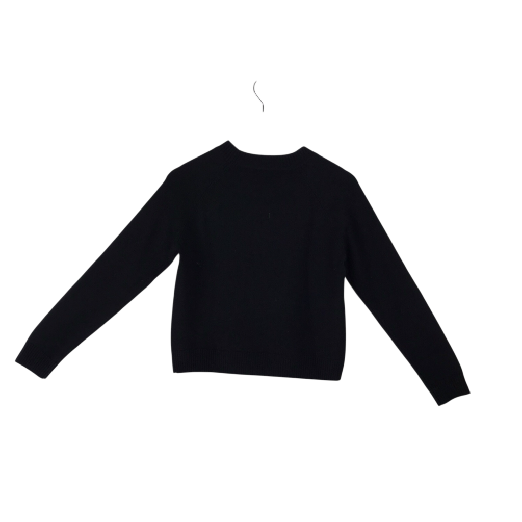 MILLY LONG SLEEVE DESIGNER SWEATER BLACK SMALL