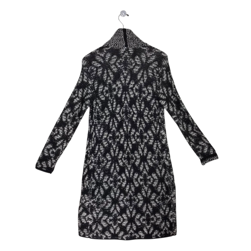 ST JOHN LONG SLEEVE DESIGNER CARDIGAN BLACK WHITE P
