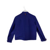 LAFAYETTE 148 LINEN ZIP DESIGNER BLAZER BLUE MEDIUM