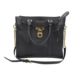 MICHAEL KORS LARGE SATCHEL HANDBAG BLACK GOLD