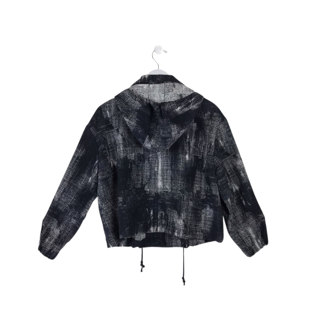 AKRIS PUNTO ZIP HOODIE DESIGNER JACKET BLACK WHITE 12
