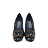 DIANE B. PUMP BUCKLE SHOES BLACK BROWN 5.5