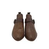 FRYE ANKLE BUCKLE BOOTIES BOOTS BROWN 6.5M
