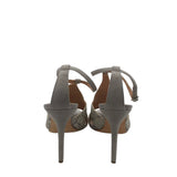 HALSTON HERITAGE HEEL SUEDE SANDAL SHOES GRAY BLACK 6