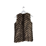 HAUTE HIPPIE MUSKRAT VEST FUR BEIGE CREAM XSMALL