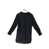 EILEEN FISHER CHECK LONG SLEEVE BLOUSE BLACK GRAY SP