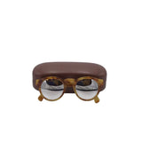 ILLESTEVA RET$240 CHROME PLASTIC FRAME SUNGLASSES/READERS BROWN