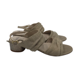 AMALFI BLOCK HEEL SANDAL SHOES GOLD 7N