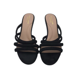 COLE HAAN HEEL STAPPY SANDAL SHOES BLACK 6.5B