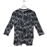 MING WANG 3/4 SLEEVE DESIGNER CARDIGAN BLACK WHITE SMALL