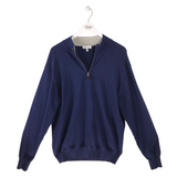 PETER MILLAR 1/4 ZIP PULLOVER MEN SWEATER NAVY LARGE