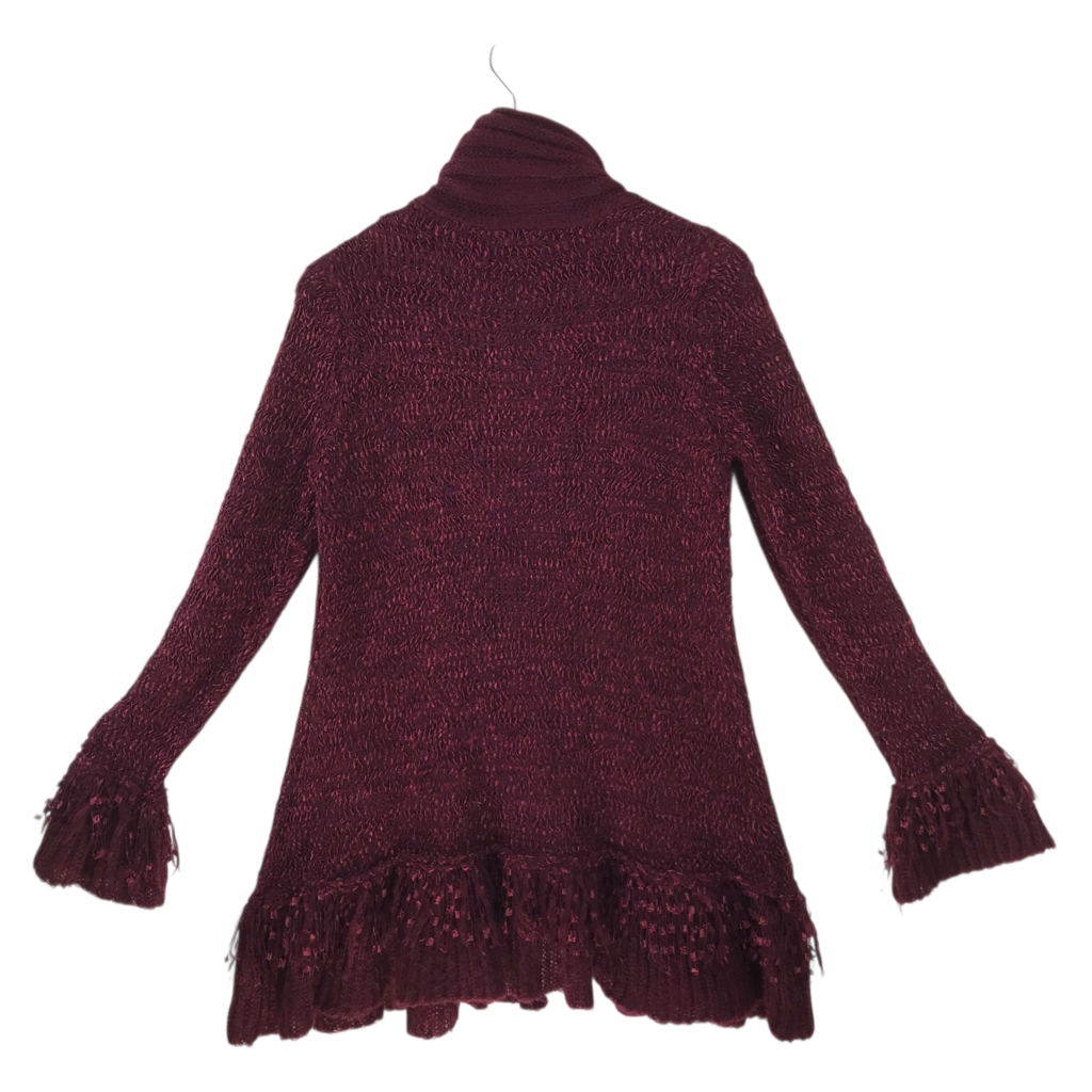 SIONI LONG SLEEVE KNIT CARDIGAN BURGUNDY P MEDIUM