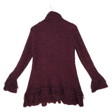 SIONI LONG SLEEVE KNIT CARDIGAN BURGUNDY P MEDIUM
