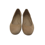 CHLOE SCALLOPED "LAUREN" SUEDE FLATS DESIGNER SHOES TAN 38