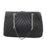 ARMANI EXCHANGE NWT$180 QUILTED TOTE HANDBAG BLACK SILVER