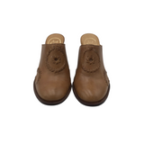 JACK ROGERS CLOG HEEL SHOES TAN 7.5M