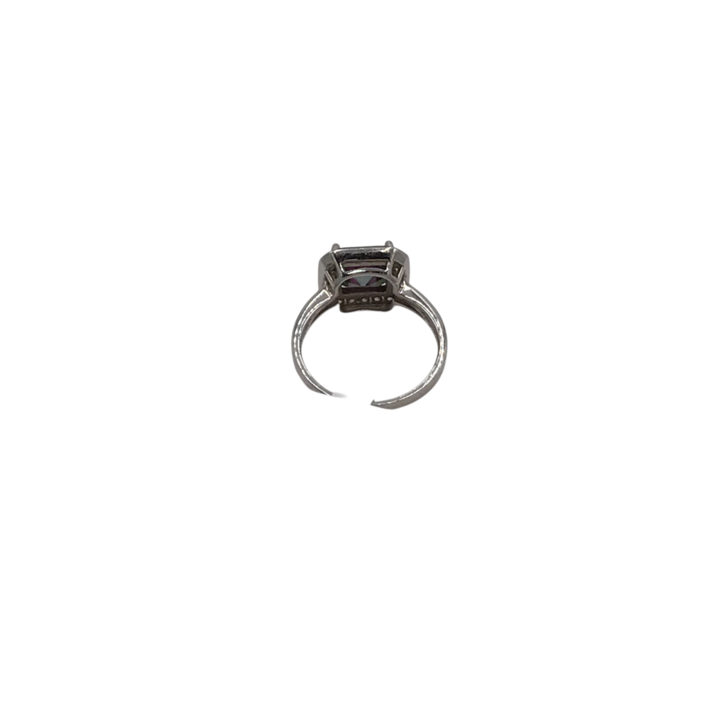 .925 CZ GREEN TOPAZ RING SILVER GREEN 7
