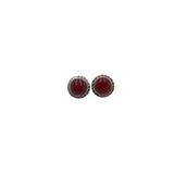 .925 GEMSTONE STUDS EARRINGS SILVER RUST