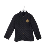 LAUREN RALPH LAUREN RET$180 QUILTED SNAP DESIGNER JACKET BLACK MEDIUM