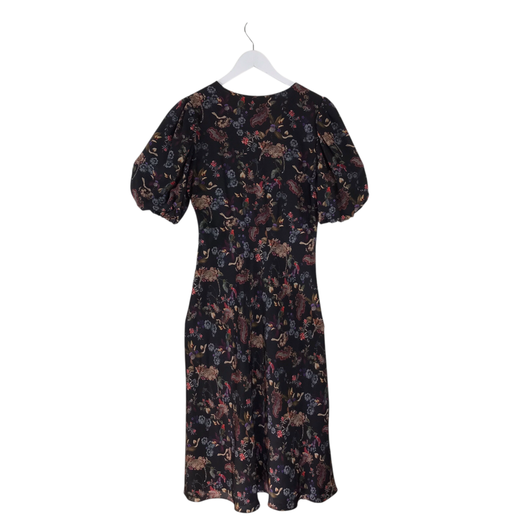 ROBERT GRAHAM SHORT SLEEVE MAXI DESIGNER DRESS BLACK TAN MEDIUM