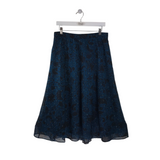 ANN TAYLOR MIDI SKIRT BLUE BLACK 8