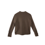ANN TAYLOR FAUX SUEDE SWEATER TAN LARGE