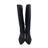 MASSIMO DUTTI KITTY HEEL KNEE DESIGNER BOOTS BLACK 9
