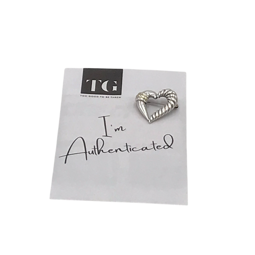 DAVID YURMAN 925/14K HEART BROOCH LUXE JEWELRY